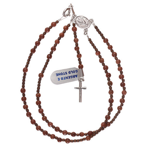 Rosary of 925 silver, goldstone and hematite 4