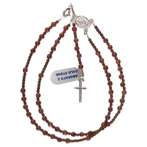 Rosary 925 silver with goldstone beads 4