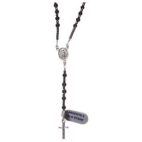 Rosary of 925 silver, bluestone and hematite