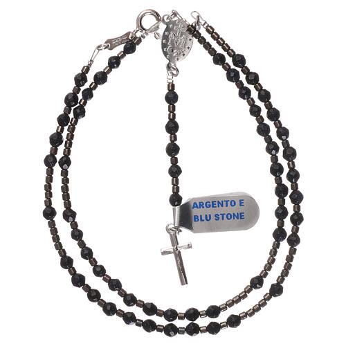 Rosary of 925 silver, bluestone and hematite 4