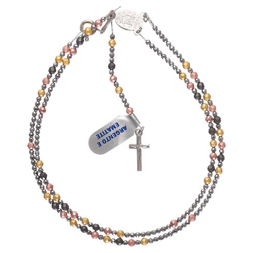 Rosary of 925 silver with hematite beads 4