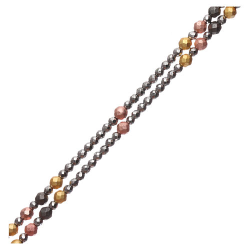 Rosario argento 925 grani ematite colorata 3