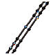 Rosary of 925 silver with black strass beads s3