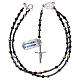 Rosary of 925 silver with black strass beads s4