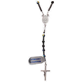 Rosary black strass and 925 silver