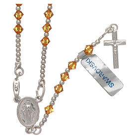 Rosary of 800 silver with orange strass beads