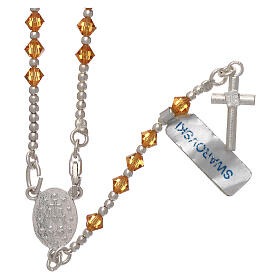 Rosary of 800 silver with orange strass beads