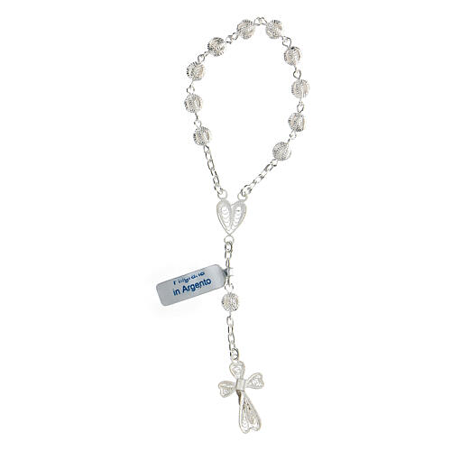 Single decade rosary of 800 silver filigree 2