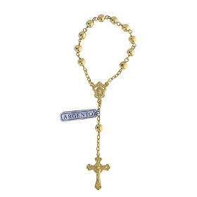 Single decade rosary of gold plated 800 silver filigree