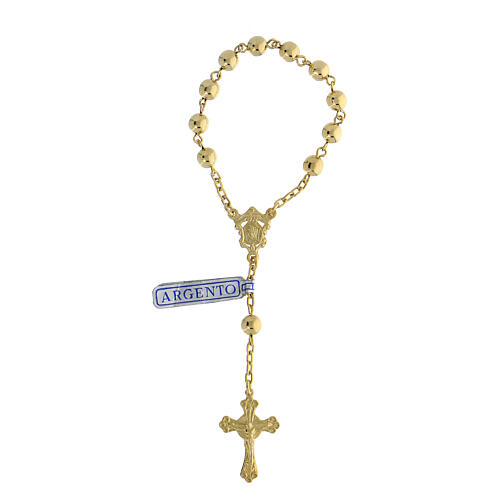 Single decade rosary of 800 gold-plated silver 1