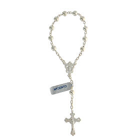 Rosenkranz in filigranem Design aus 800er Silber mit glänzenden Perlen