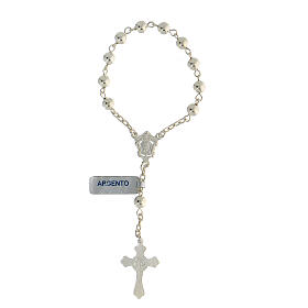 Single decade rosary with beads of 800 silver