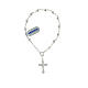 Single decade rosary bracelet of polished 800 silver s1
