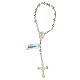 Single decade rosary with 4 mm full beads of silver s2