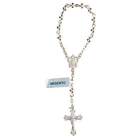 Decina rosario con grani pieni in argento 4 mm
