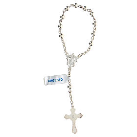 Decina rosario con grani pieni in argento 4 mm