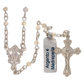 Collana rosario in argento 800 e madreperla 