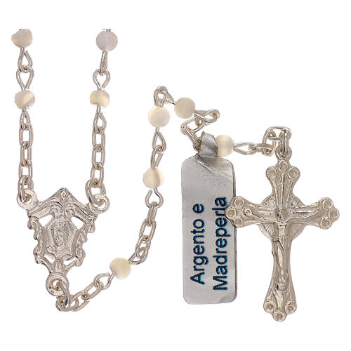 Collana rosario in argento 800 e madreperla  1