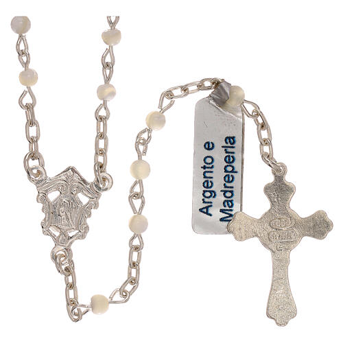 Collana rosario in argento 800 e madreperla  2