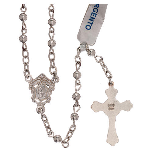 Rosary of 800 silver with smooth beads 2