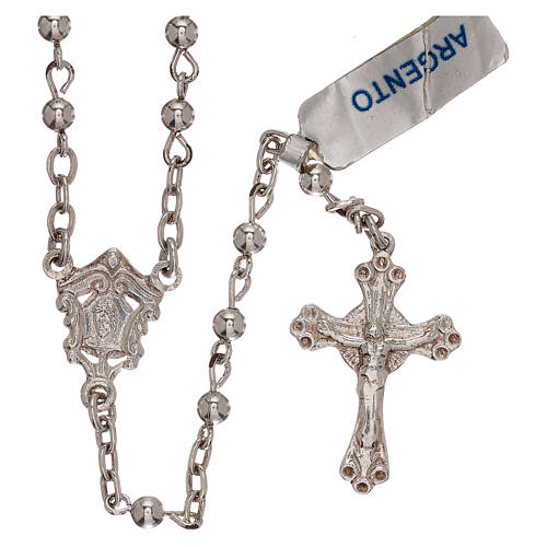 Rosary of 800 silver with smooth beads 1
