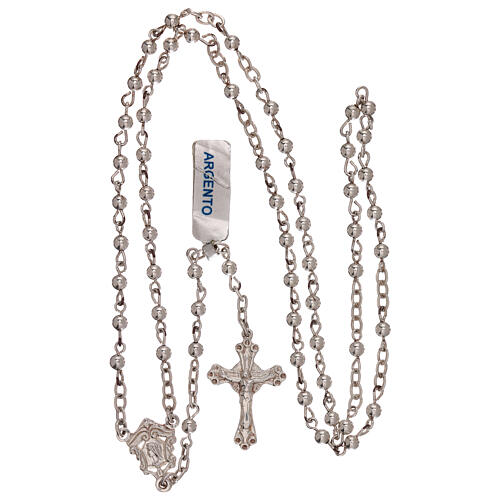 Rosary of 800 silver with smooth beads 4