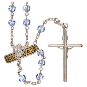 Rosari argento: Rosario argento 800 con Swarovski azzurri 5 mm