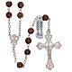 Rosary in 800 silver with brown cloisonné beads s1