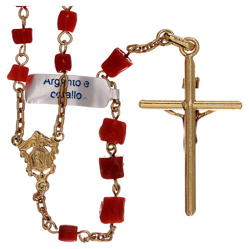 Rosary in 800 silver with coral beads 2