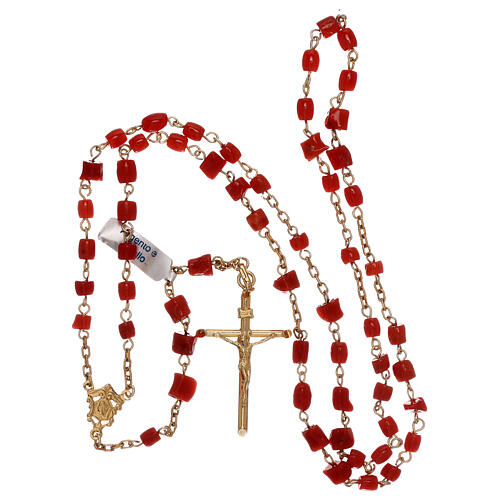 Rosary in 800 silver with coral beads 4