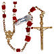 Rosary of gold-plated silver and coral beads s1