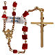 Rosary of gold-plated silver and coral beads s2