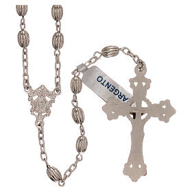 Rosary in 800 silver with oval striped beads