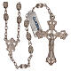 Rosary in 800 silver with oval striped beads s1