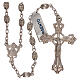 Rosary with oval striped beads of 800 silver s1