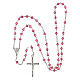 Rosary in 800 silver and pink strass s4