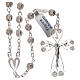 Rosary of 800 silver filigree with heart shaped medal s1