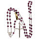 Rosary with chain, cross and cross made of 800 silver and violet strass beads s4