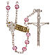 Rosary of 800 silver with pink strass beads 5 mm s1