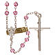 Rosary of 800 silver with pink strass beads 5 mm s2