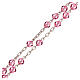 Rosary of 800 silver with pink strass beads 5 mm s3
