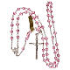 Rosary of 800 silver with pink strass beads 5 mm s4