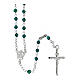 Rosary with chain, cross and cross made of 800 silver and green strass beads s1