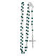 Rosary with chain, cross and cross made of 800 silver and green strass beads s4