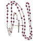 Rosary with chain, cross and cross made of 800 silver and pink strass beads s4