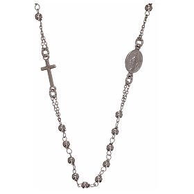 Collar rosario plata 925 granos 1 mm