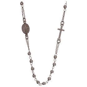 Collana rosario argento 925 grani 1 mm