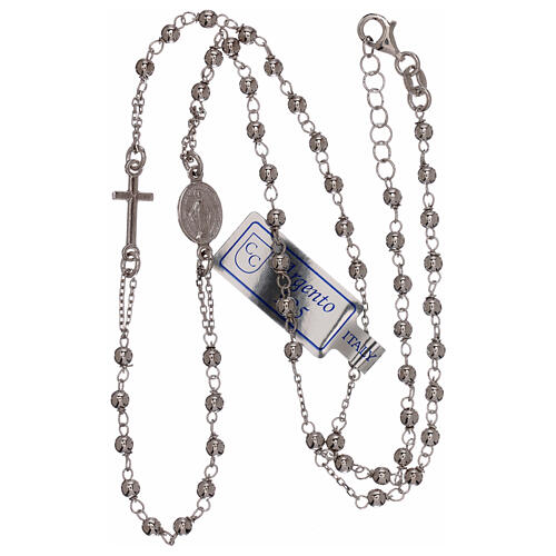 Collana rosario argento 925 grani 1 mm 3