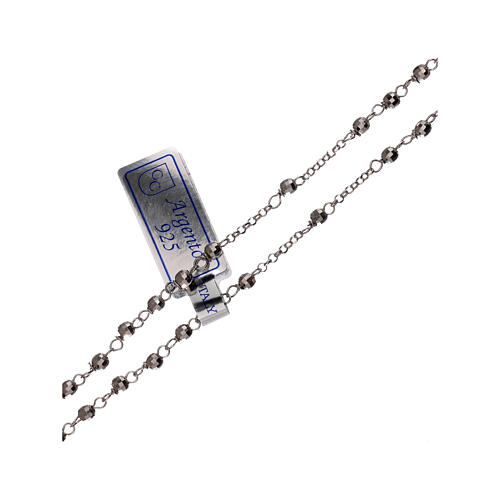 Collar rosario plata 925 granos tallados 1 mm 3