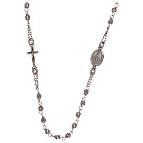 925 silver rosary necklace Our Lady of Miracles with 1 mm beads